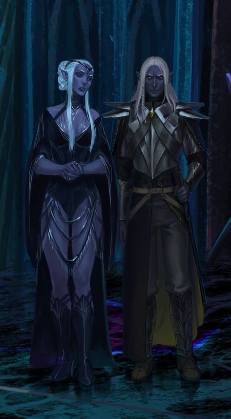 Moon Elves, Drow Art, Mroczny Elf, Dark Elves, Elves Fantasy, Elf Art, Heroic Fantasy, Dungeons And Dragons Characters, Dnd Art