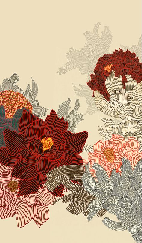 Conrad Shenzhen Entrance :: Behance Hong Pao, Designing Characters, Drawing Plants, Textile Design Pattern, Illustration Interior, Pencil Watercolor, Chinese Element, About Plants, Plant Drawing