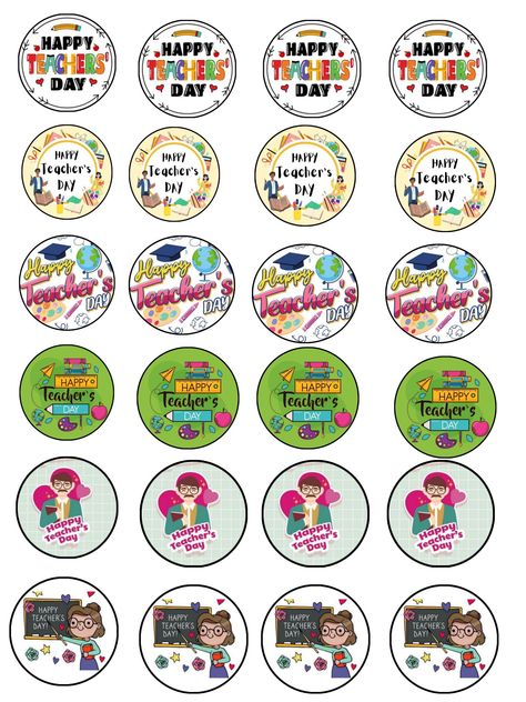 Teachers Day Printable Topper, Happy Teachers Day Printable, Happy Teachers Day Cake Topper, Teachers Day Cake Topper Printable, Teachers Day Cake Topper, Teacher Cake Topper Printable, Teachers Day Cake, Teacher Cakes, Cupcake Toppers Template