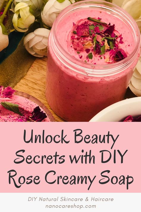 In this guide, we'll show you how to create your very own luxurious DIY Rose Creamy Soap right in the comfort of your own home. With the power of roses and a few simple ingredients, you can unlock the beauty secrets that will leave your skin feeling nourished, refreshed, and oh-so-glowing. Get ready to enhance your skincare regimen and pamper yourself with this delightful DIY Rose Creamy Soap recipe. Let's dive in and discover the wonders of this rejuvenating skincare gem. Rose Water Recipe Skin, Rose Powder Recipes, Rose Soap Diy, Homemade Apothecary, Rose Soap Recipe, Organic Soap Recipe, Herbal Skincare, Body Essentials, How To Make Rose