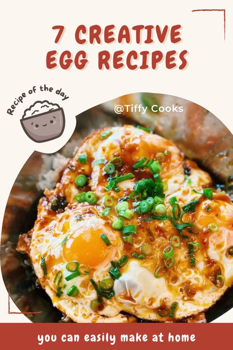 I LOVE EGGS, whether for breakfast, lunch, or dinner. However, making GOOD eggs can be very tricky. For days when all you have are eggs in the fridge, or if you need to add another dish to dinner, I’ve got what you need – must-have creative egg recipes! Today, I share fail-proof tips for each new way of cooking with eggs – so you can start making more than just fried eggs.  easy recipes, quick recipes, egg recipes, asian recipes, breakfast recipes, easy dinner ideas, vegetarian recipes Different Eggs Styles, Teriyaki Eggs, Easy Dinner Ideas Vegetarian, Fried Egg Recipe, Eggs For Dinner, Dinner Ideas Vegetarian, Brunch Egg Dishes, Creative Egg Recipes, Fried Egg Recipes