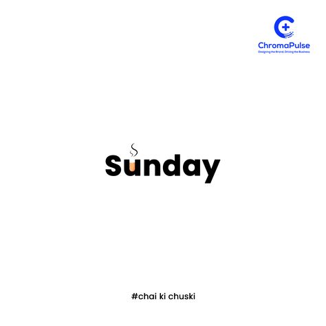 Sunday Morning = Chai ki chuski ☕ #sunday #sundaymorningvibes #chromaplus #chromaplus_ #wordplay #tea #chai #creative #digitalmarketing #chaikichusk # #minimalart #minimalist #minimalistic Sunday Logo Design, Morning Chai, Text Logo Design, Text Logo, Sunday Morning, Creative Design, Digital Marketing, Logo Design, Tea