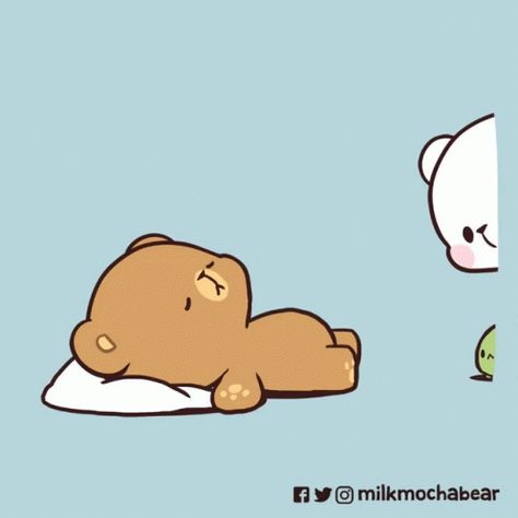 Mocha Milk Bear, Milk And Mocha Bear Sleep, Cold Gif, Mocha Milk, Milk Mocha Bear, Milk Bear, Sleeping Gif, Milk And Mocha, Milk Mocha