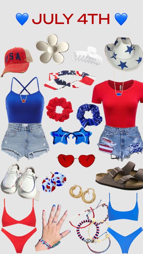 4th of July fit Twining Outfits, 4th Of July Pics, Cute Gifts For Friends, Country Style Outfits, Cute Country Outfits, Fourth Of July Decor, Summer Fun List, Casual Preppy Outfits