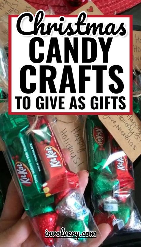 Christmas Gifts Made From Candy, Christmas Candy Creations, Cute Candy Gifts For Christmas, Candy Reindeer Craft, Christmas Candy Treat Bags, Xmas Candy Gifts, Christmas Gift Ideas Candy, Christmas Candy Treats For Gifts, Tootsie Pop Crafts