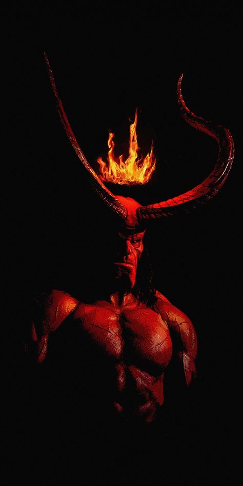 Fire Crown Drawing, Crown On Fire, Hellboy Horns, Hellboy Wallpaper, Devil Wallpaper, Fire Crown, Crown Wallpaper, Hellboy Movie, Hellboy Tattoo