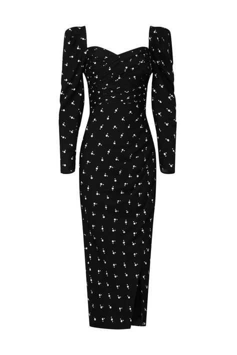 Polka Dot Puff Sleeve Dress by Self-portrait for $53 - $68 | Rent the Runway Stylish Party Dresses Western, Latest Stylish Party Dresses, Latest Indo Western Dresses For Women, Party Dresses Western, Indo Western Dress Party Wear, Latest Western Dresses For Women, One Piece Dress Western, Elegant Cocktail Dresses, Party Wear For Women