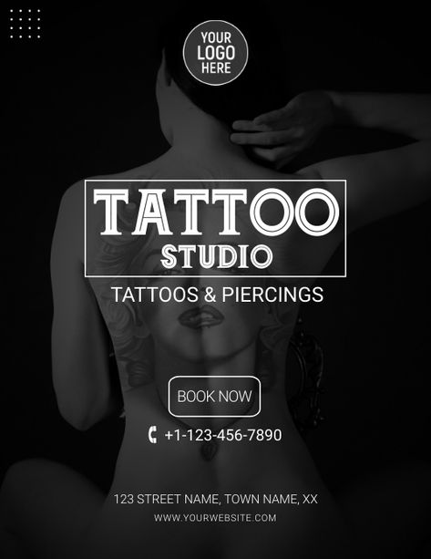 9,890+ tattoo studio art tattooed body Customizable Design Templates | PosterMyWall Tattoo Posters Design, Tattoo Offer Poster, Tattoo Advertising Posters, Tattoo Poster Design Graphics, Tattoo Flyer Design, Tattoo Promotion Ideas, Tattoo Logo Design Ideas, Tattoo Studio Logo Design, Tattoo Salon Design