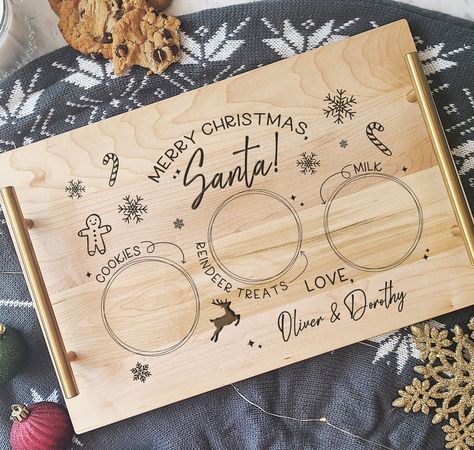 Add a touch of magic to your holiday traditions with our beautifully engraved gnomes cookie tray. Perfect for Christmas Eve, this tray can be personalized with your kids' or family’s name, making it a unique and cherished keepsake. Use it to prepare and present treats for Santa and his reindeer, creating delightful memories that will last a lifetime! Get one today to have in time for Christmas Eve! 🎄 Santa Cookie Board, Santa Cookies And Milk, Dear Santa Tray, Santa Cookie Tray, Milk Tray, Treats For Santa, Cookies Personalized, Santa Tray, Cookie Board