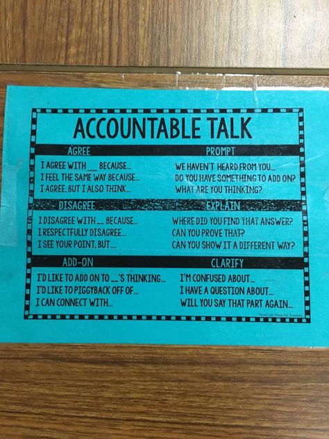 History Teacher Classroom, Group Roles, Accountable Talk, 5th Grade Teacher, Sentence Stems, First Grade Sight Words, 5th Grade Ela, Whole Brain Teaching, Social Studies Classroom