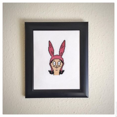 Louise Belcher Cross Stitch by Katie Smith. www.createwhimsy.com Louise Belcher, Cross Stitching, Make Your Mark, Embroidery Projects, Needle And Thread, Ancient Art, Have Some Fun, Counted Cross Stitch, Hand Stitching