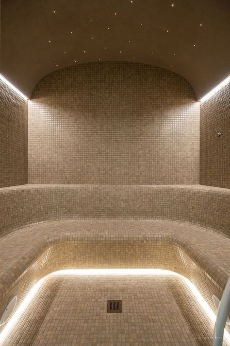 Relax Room Design, Steam Room Ideas, Indoor Spa Room, Steam Room Design, Home Spa Sauna, Home Steam Room, Steam Room Shower, Luxury Hotel Bathroom, Home Spa Room