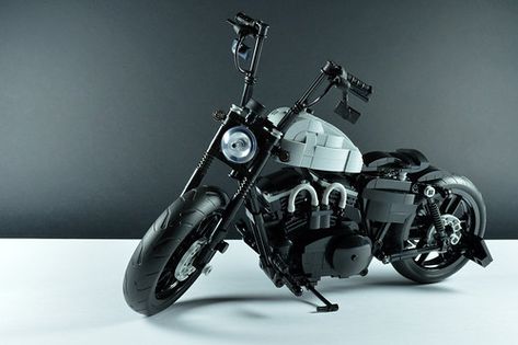 Harley Davidson Forty Eight, Lego Motorbike, Harley Davidson 48, Custom Harley Davidson, Forty Eight, Lego News, Custom Harleys, Custom Lego, Lego Cars