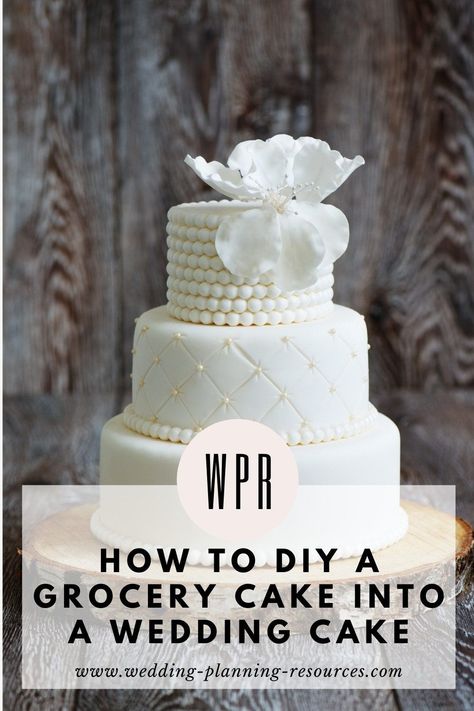 Off Center Wedding Cake, Homemade Wedding Cake Decoration, Wedding Cake Hacks Grocery Store, How To Make A Wedding Cake Step By Step, How To Make Your Own Wedding Cake, How To Make A Fake Wedding Cake, Inexpensive Wedding Cake Ideas, Budget Wedding Cake Ideas, How To Decorate A Wedding Cake