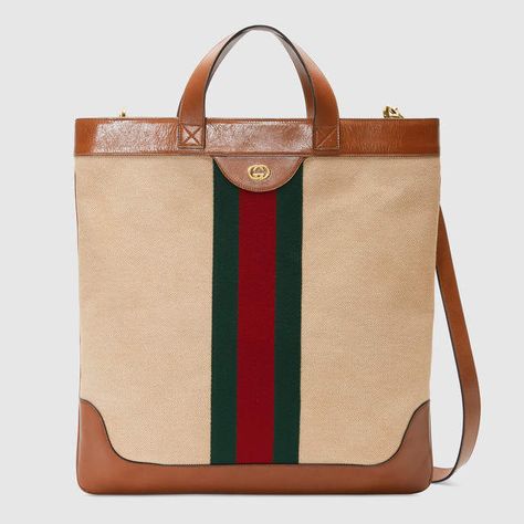 Gucci Large vintage canvas tote Gucci Handbags Vintage, Gucci Gifts, Gucci Tote Bag, Men's Totes, Gucci Mane, Bags Gucci, Designer Tote Bags, Gucci Tote, Perfect Handbag