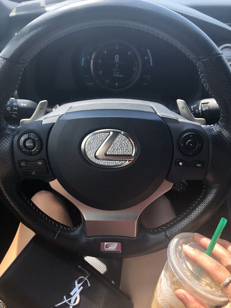 #car #aesthetic #lexus #cardecor #diamond #sparkle #luxury #ysl #yslbag #starbucks Lexus Interior Luxury, Lexus Astetic, Lexus Car Accessories, New Car Aesthetic Lexus, Lexus Aesthetic Girl, Lexus Interior Aesthetic, White Lexus Aesthetic, Lexus Car Aesthetic, Lexis Car