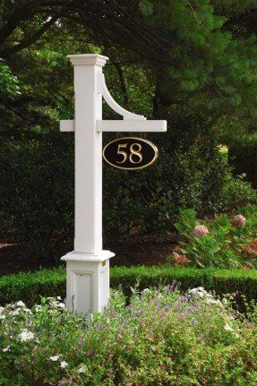 House numbers and mailboxes Traditional House Numbers, House Numbers Diy, Number Ideas, Driveway Entrance, Outdoor Clock, House Number Sign, House Number, Post Lights, House Numbers