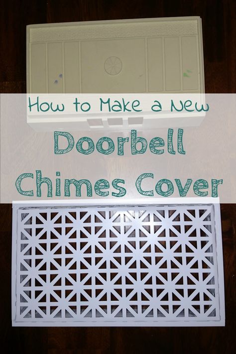 Doorbell chimes can be such an eye sore, especially outdated ones, Make a new cover! Door Bell Chime Cover, Doorbell Chime Cover, Diy Doorbell, Doorbell Cover, Light Up Canvas, Diy Cabinet Doors, Mother Daughter Projects, Doorbell Chime, Mesh Wreath Tutorial