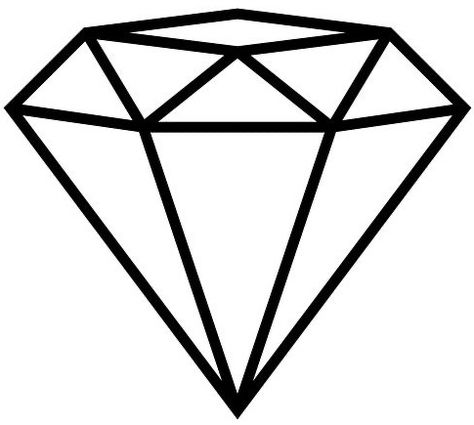 Diamond Cartoon, Gem Drawing, Diamond Outline, Outline Designs, Clipart Black And White, Diy Box, 50 States, Crafts To Do, Simple Tattoos