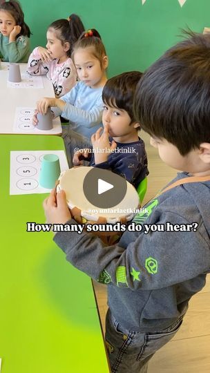 182K views · 17K reactions | How many sounds do you hear? 

👇🏻
@oyunlarlaetkinlik 

#kindergarten #child #reklam #activity #preschoolactivities #montessori #okulöncesi #reklam | Merve Pirim | Lunatic Souls · Blue Jacket Outside Activities, Pre K Activities, Music And Movement, Reading Groups, Kids Learning Activities, New Kids On The Block, Child Care, Math For Kids, Early Childhood Education