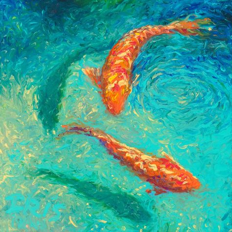 Iris Scott (American, b. 1984) Iris Scott, Arte Inspo, Finger Painting, Fish Art, Koi Fish, 그림 그리기, Impressionism, Painting Inspiration, Amazing Art