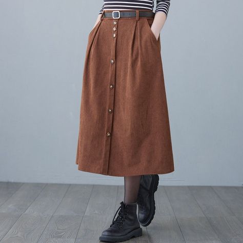 Long Corduroy Skirt, Plus Size Pleated Skirt, Vibe Outfits, Autumn Skirt, Modern Skirt, Rok Outfit, Plus Size Skirt, Skirt Plus Size, Pleated Long Skirt