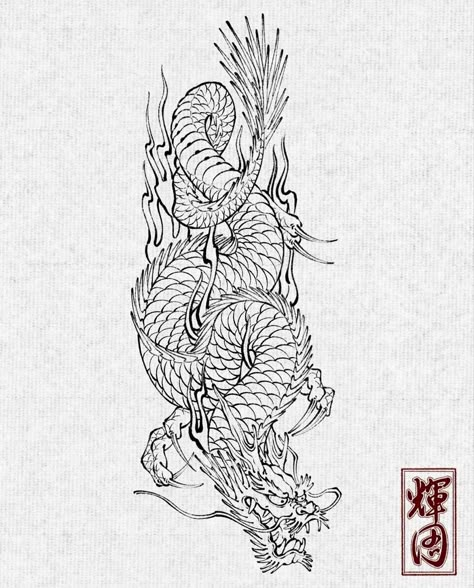 Thai Dragon Tattoo, Japanese Dragon Tattoo Stencil, Japan Dragon Tattoo, Dragon Forearm Tattoo, Dragon Tattoo Forearm, Dragon Tattoo Outline, Japanese Forearm Tattoo, Dragon Tattoo Stencil, Half Sleeve Tattoos Sketches