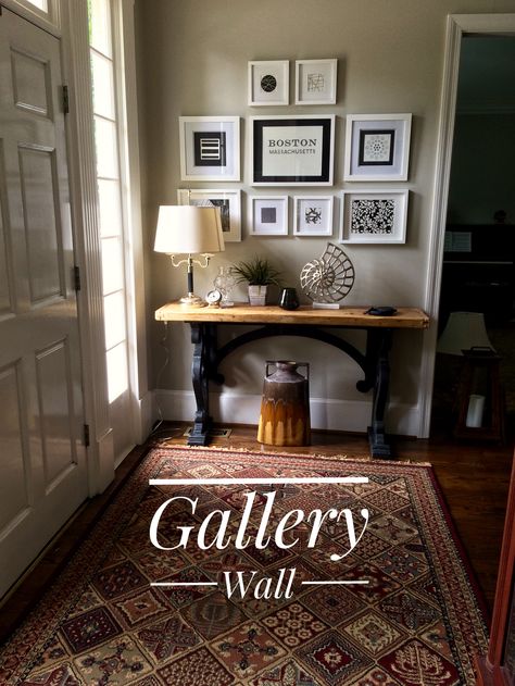 My B&W Gallery Wall:) Entryway Tables, Entryway, Gallery Wall, Wall Decor, Frame, Wall, Furniture, Home Decor, Home Décor