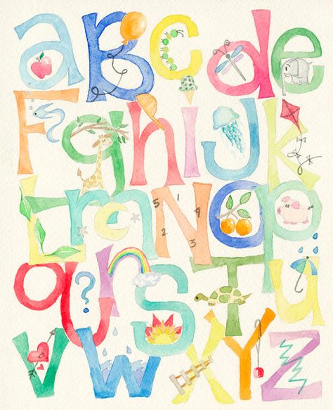 G Is For Giraffe, Nursery Watercolor Art, Grandkid Gifts, Alphabet Watercolor, Watercolor Alphabet, Watercolour Nursery Art, Abc Print, Nursery Watercolor, Alphabet Nursery