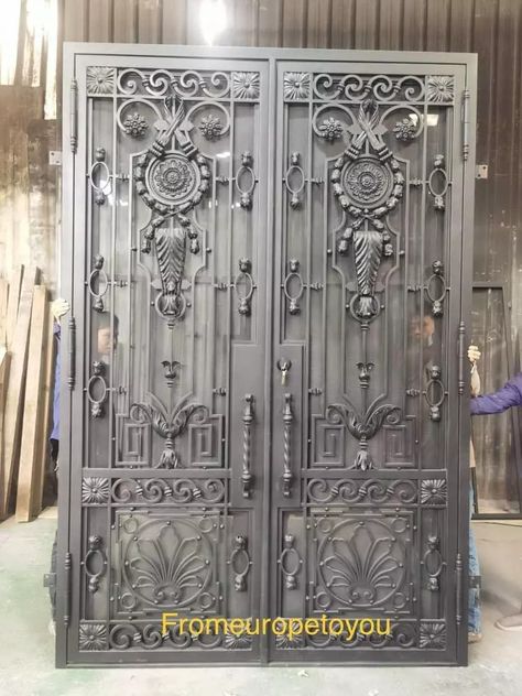 BEAUTIFUL WROUGHT IRON EXTRIOR THERMO BREAK DOOR - PWI46 | eBay Wrought Iron Doors Front Entrances, Door Iron, Wrought Iron Entry Doors, Wrought Iron Front Door, Wrought Iron Door, Iron Front Door, Iron Entry Doors, Iron Door Design, Metal Gate