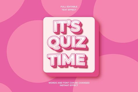 Quiz Graphic Design, Quiz Time Design, Quiz Poster, Design Quiz, Poster Business, Candy Theme Birthday Party, Quiz Time, Quiz Design, Pink 3d