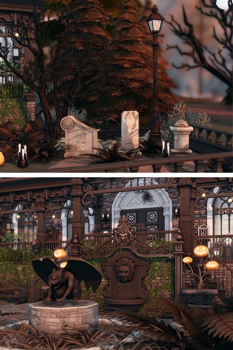 Created for: The Sims 4

Spooky House is a Detached Family Home perfect for a family of 4.
It's built on a 30 x 20 lot in Forgotten Hollow. 
There is a Living Room, Kitchen, Dining Room, Study, Art room, 2 Bedrooms, and 1 Bathroom.
Outside is a BBQ and eating area and a Graveyard.
All for only $141,294 Simoleons

No Custom Content is required for this home.

Download @ https://www.thesimsresource.com/downloads/1673171 Sims 4 Vampire House, Sims Vampire, Sims 3 Living Room, Vampire House, Bathroom Outside, Sims Houses, Creepy Houses, Study Art, Sims 4 House Plans