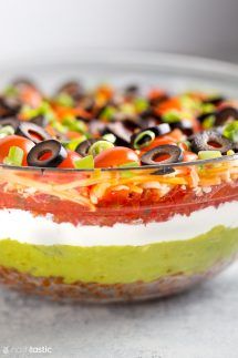 https://www.noshtastic.com/keto-7-layer-dip/ Dip Healthy, Layered Taco, Layered Dip Recipes, 7 Layer Dip, Layered Taco Dip, Seven Layer Dip, Healthy Appetizer, Gluten Free Appetizers, Healthy Low Carb