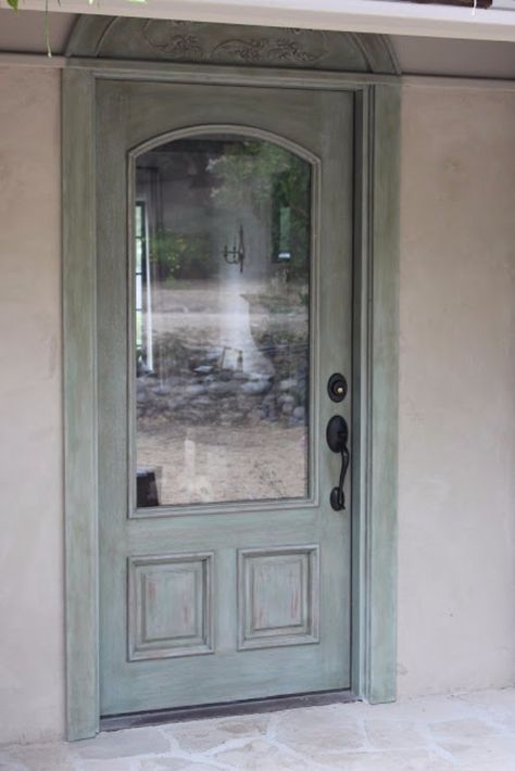 DIY Chalk Paint Furniture Ideas With Step By Step Tutorials - Chalk Paint Front Door - How To Make Distressed Furniture for Creative Home Decor Projects on A Budget - Perfect for Vintage Kitchen, Dining Room, Bedroom, Bath http://diyjoy.com/chalk-paint-furniture-ideas Blue Front Door, Front Door Makeover, Farmhouse Front Door, Farmhouse Doors, Duck Eggs, Chalk Paint Projects, European Farmhouse, Diy Chalk Paint, Paris Grey