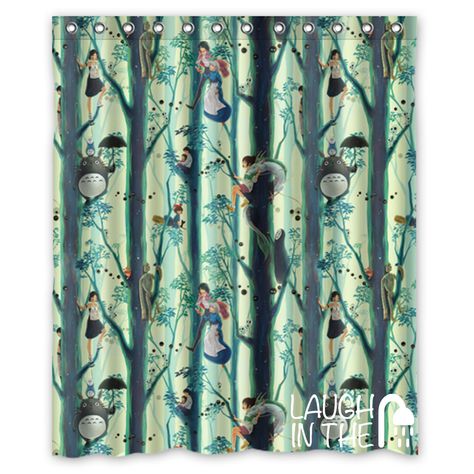 Studio Ghibli Film Characters Shower Curtain - Available in 4 sizes and with rings - Bathroom Decoration - Totoro, Spirited Away, Mononoke by Laughintheshower on Etsy https://www.etsy.com/listing/252622972/studio-ghibli-film-characters-shower Abstract Shower Curtain, Shower Curtain Sizes, Shower Bathroom, Unique Shower Curtain, Shower Curtain Bathroom, Quality Curtains, Custom Shower Curtains, Curtain Bathroom, Floral Shower Curtains