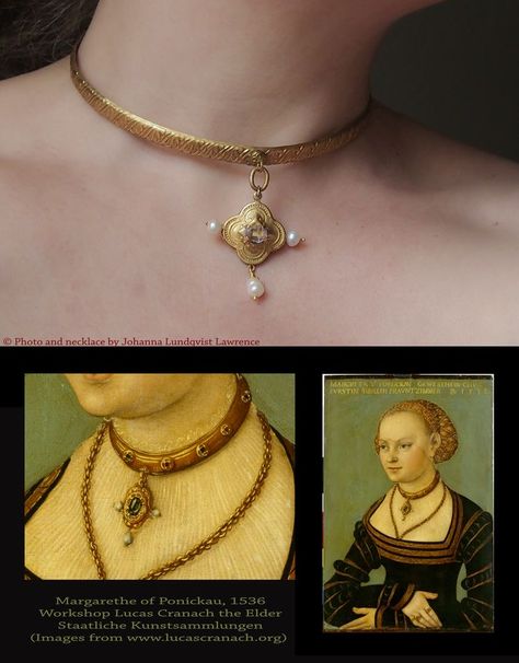 Jewellery In Paintings, 1600s Jewelry, Medieval Inspired Outfits, Lucas Cranach, Rene Lalique, Historical Jewellery, Medieval Jewelry, Vintage Inspired Jewelry, Ancient Jewelry