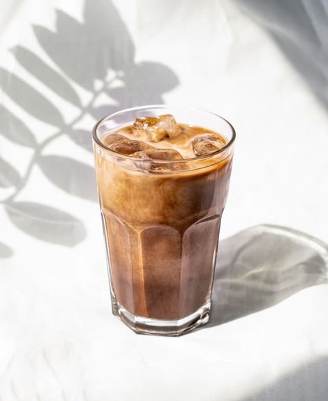 Milk cream iced cold brew coffee. Summer coffee cold drink cocktail with ice and milk Iced Cold Brew, Coffee Summer, Reusable K Cup, Iced Coffee Maker, Coffee Sale, Summer Coffee, My Morning Routine, Single Serve Coffee Makers, Milk Cream