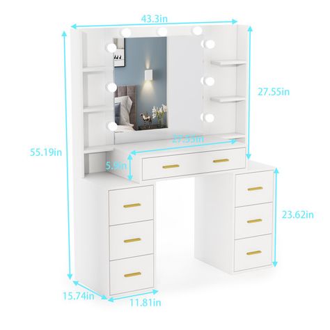 Bedroom Vanity Decor, Bedroom Vanity Set, Room Wishlist, Luxury Vanity, Vanity Makeup Table, White Room Decor, Vanity Ideas, Lighted Mirror, Vanity Makeup