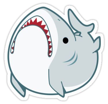 Shark Cake, Snapchat Stickers, Tumblr Stickers, Cute Shark, Hydroflask Stickers, Great White Shark, Sticker Patches, Great White, Stickers For Sale