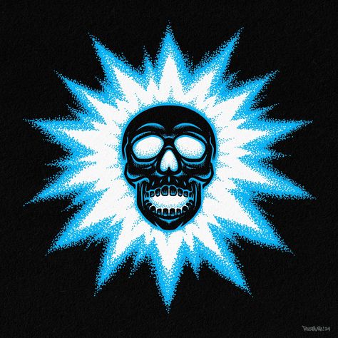 Been doing some wiring in the house… ⚡️💀 #illustration #illustrationartists #badgedesign #distressedunrest #skullartwork #skull #electricity #theskullreserve #skullart #electric #stipplingart Graphic Design Skull, Skull Graphic Design, Electric Art, Retro Shirt Design, Skull Icon, Afrofuturism Art, Bear Artwork, Stippling Art, Illustrator Inspiration