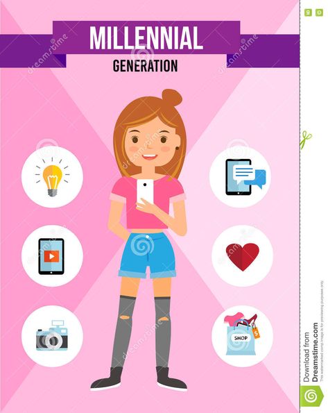 Gen Z Infographic, Genz Vs Millennials, Millennium Development Goals, Millennial Memes, Millennials Vs Gen Z Memes, Millennials Generation, Cartoon Characters, Vector Illustration, Family Guy