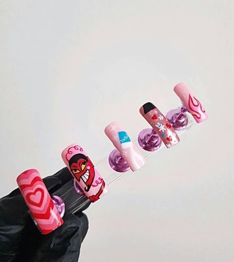 #Power puff girls heart #him #sugar #flame #powerpuffgirls nails Power Puff Girls Nails, Power Puff Girl, Power Puff Girls, Girls Heart, Power Puff, Puff Girl, Girls Nails, Powerpuff Girls, Nail Inspo