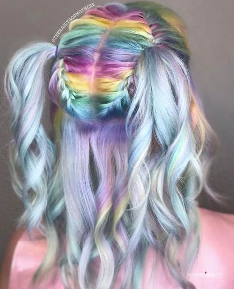 Pink And Silver Hair, Grey Hair Wax, Rainbow Roots, Roots Blonde Hair, Mermaid Hair Color, Dyed Hair Pastel, Rainbow Hair Color, Hair Color Pastel, Multicolored Hair