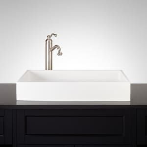 KOHLER Sartorial™ Herringbone Carillon® Wading Pool® Drop-in Vessel in White - 75749-HD1-0 - Ferguson Rectangular Vessel Sink, Condo Bathroom, Lake Ideas, Semi Recessed Sink, White Faucet, Japanese Soaking Tubs, Sinks Bathroom, Lavatory Sink, Master Bathrooms