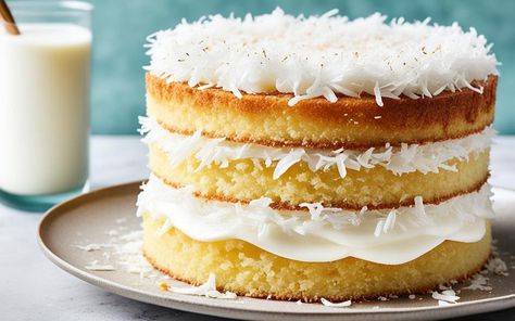 Indulge in the tropical bliss of our Coconut Sponge Cake, a perfect blend of airy texture and rich flavor for your sweet escape. Coconut Sponge Cake, Lime Cake Recipe, Coconut Tea, Coconut Cake Recipe, Lime Cake, Summer Baking, Milk Cake, Raspberry Cake, Sweet Escape