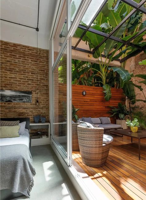 Minimalist House, Minimalist House Design, Patio Interior, Bedroom Terrace, Tropical Houses, Retro Home Decor, Retro Home, Small House Design, Outdoor Design