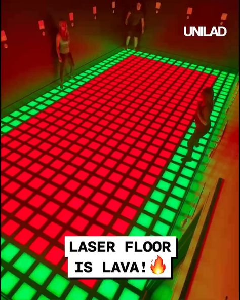 'The floor is lava' interactive game | This actually looks so hard 🤯 | By UNILAD Interactive Floor Games, The Floor Is Lava Game, Floor Is Lava Game, Lava Floor, Volcano Lava, Interactive Floor, Floor Is Lava, Houses Interior, The Floor Is Lava