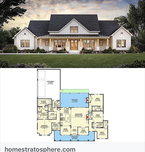 Modern Farmhouse 1 Story Floor Plans, House Plans With Storage, Simple Farmhouse Floor Plans, Farmhouse Blueprints 4 Bedroom, Farmhouse Building Plans One Story, Farmhouse Layout Floor Plans One Story, Modern Farm Lake House, Four Bedroom Single Story House Plans, Simple Farmhouse Plans 4 Bedroom