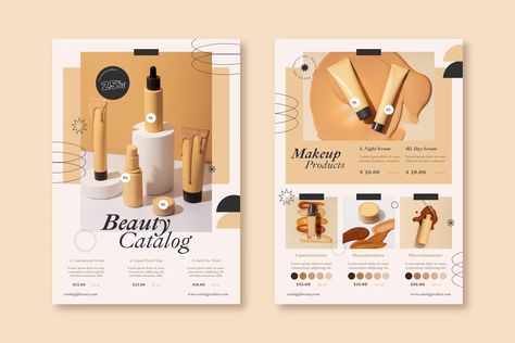 Skincare Catalog Design, Beauty Catalogue Design, Products Brochure Design, Product Leaflet Design, Cosmetic Catalogue Design, Product Flyer Design Inspiration, Catalog Design Layout Products, Products Flyer Design, Brochure Product Design