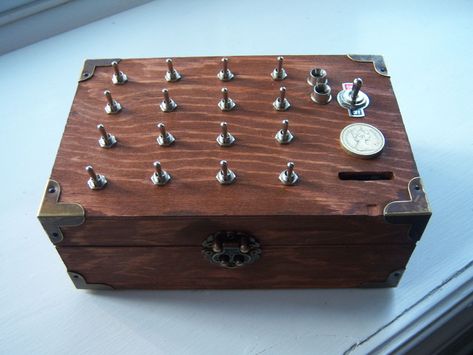 The Enigma Puzzle Box Eclectic Homeschooling, Geo Caching, Escape Box, Escape Room Diy, Wood Puzzle Box, Handmade Games, Wooden Puzzle Box, Escape Room Puzzles, Woodworking School